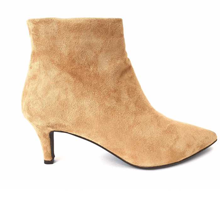 Babouche Stiefelette Veloursleder sand