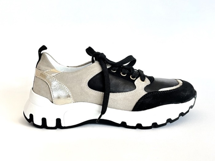 Babouche Sneaker multi schwarz beige gold