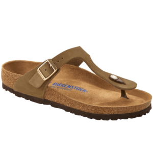 Birkenstock Gizeh mit khakifarbenem Nubukleder
