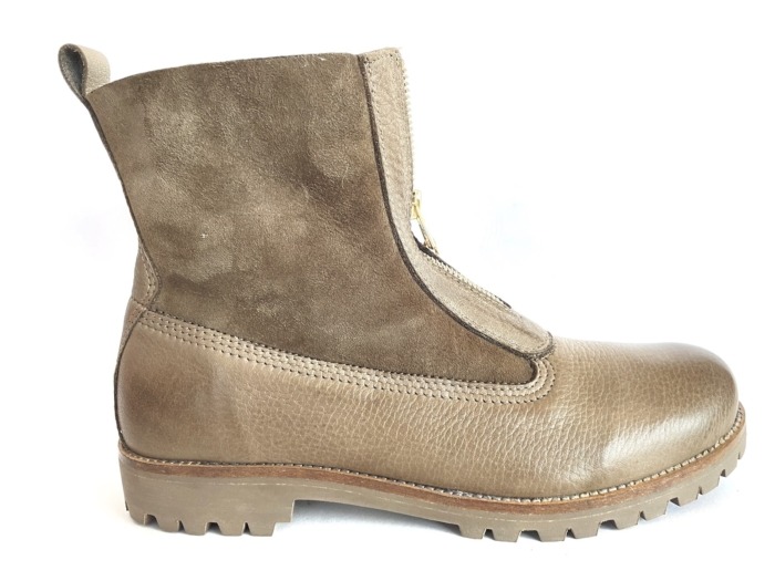Blackstone Stiefelette khaki Front Zipper