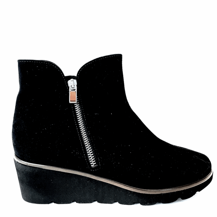 Brunate Stiefelette Keilabsatz schwarz