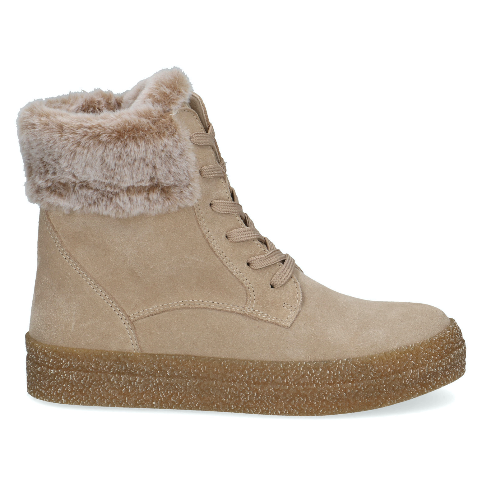 Caprice Stiefelette Velours sand