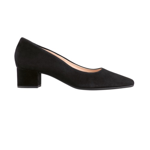 högl Pumps, breiter Absatz, Velours, schwarz