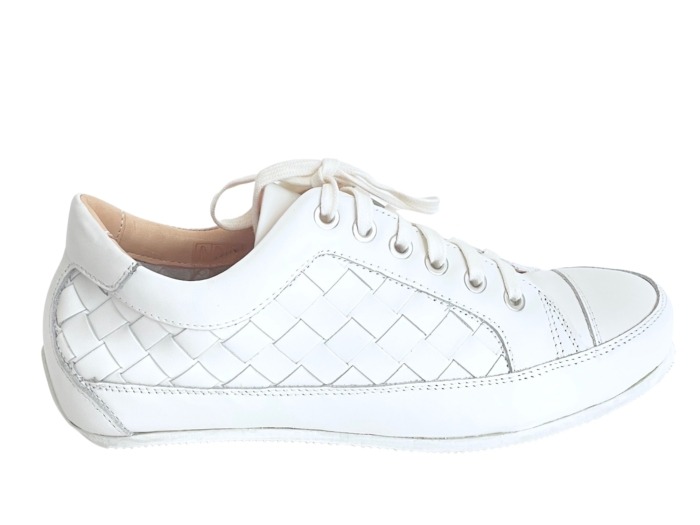 L'Ecologica Sneaker weiß Flechtoptik