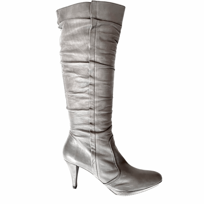 Pura Lopez Langschaftstiefel hellgrau