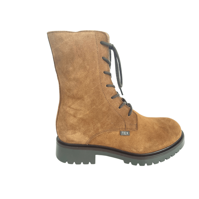 Sabalin Schnürstiefelette Veloursleder cognac
