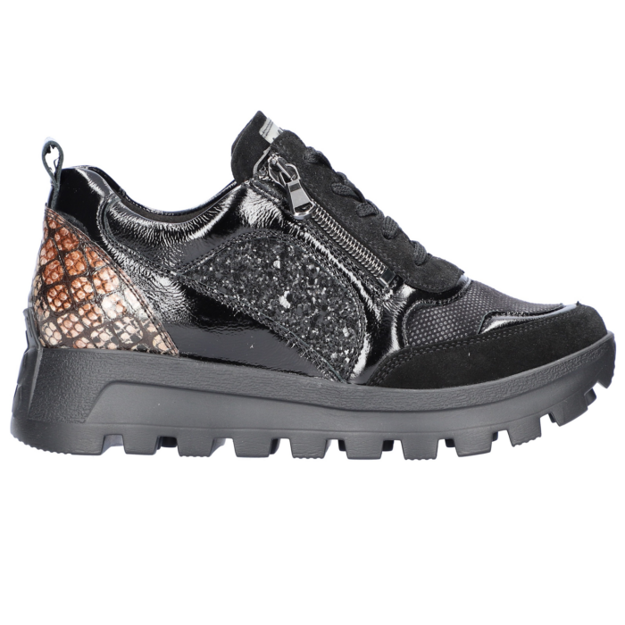 Waldläufer Sneaker Orthotritt schwarzbraun