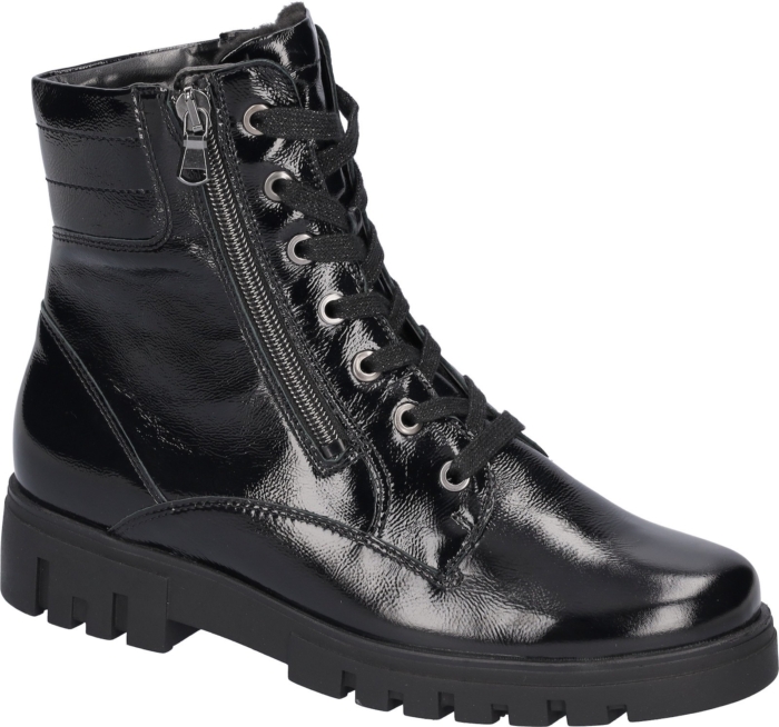 Waldläufer Schnürstiefelette Lack schwarz
