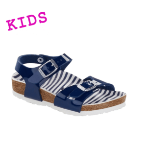 blaue Lack Birkenstock Sandalen