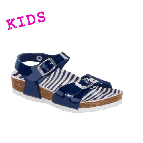 blaue Lack Birkenstock Sandalen