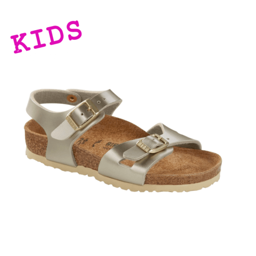 goldene Birkenstock Sandalen