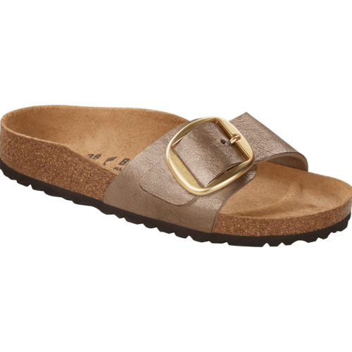 Birkenstock Madrid in taupe metallic mit goldener Schnalle