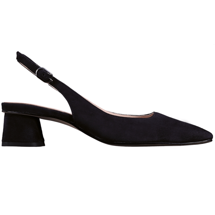elegante schwarze slingpumps aus Veloursleder