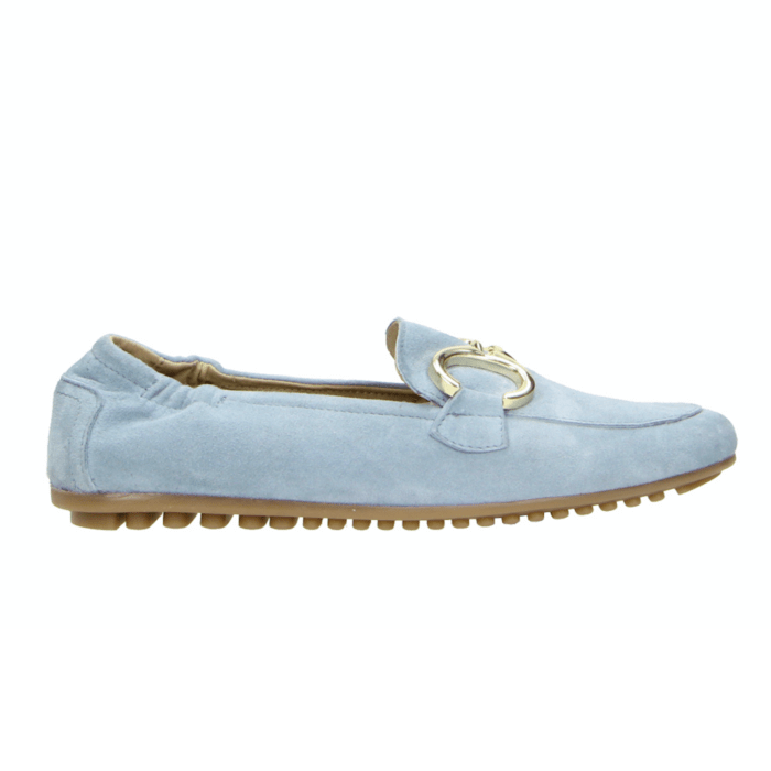 postxchange Slipper hellblau Schmuckschnalle