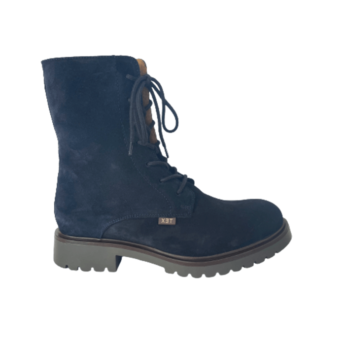 Sabalin Schnürstiefelette dunkelblau Veloursleder